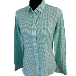 J Crew Green & White Checkered Shirt